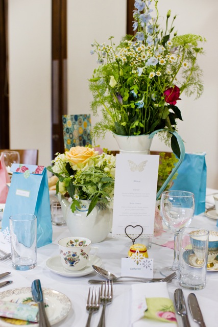 Vintage Wedding table, products designed and styled by Fuschia at Wasing Park, Aldermaston